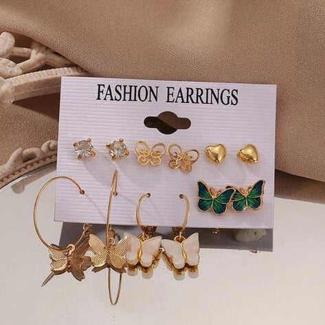 Butterfly Earring set with studs