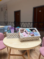 Handwoven Macramé Storage Baskets – Set of 2 - Beige