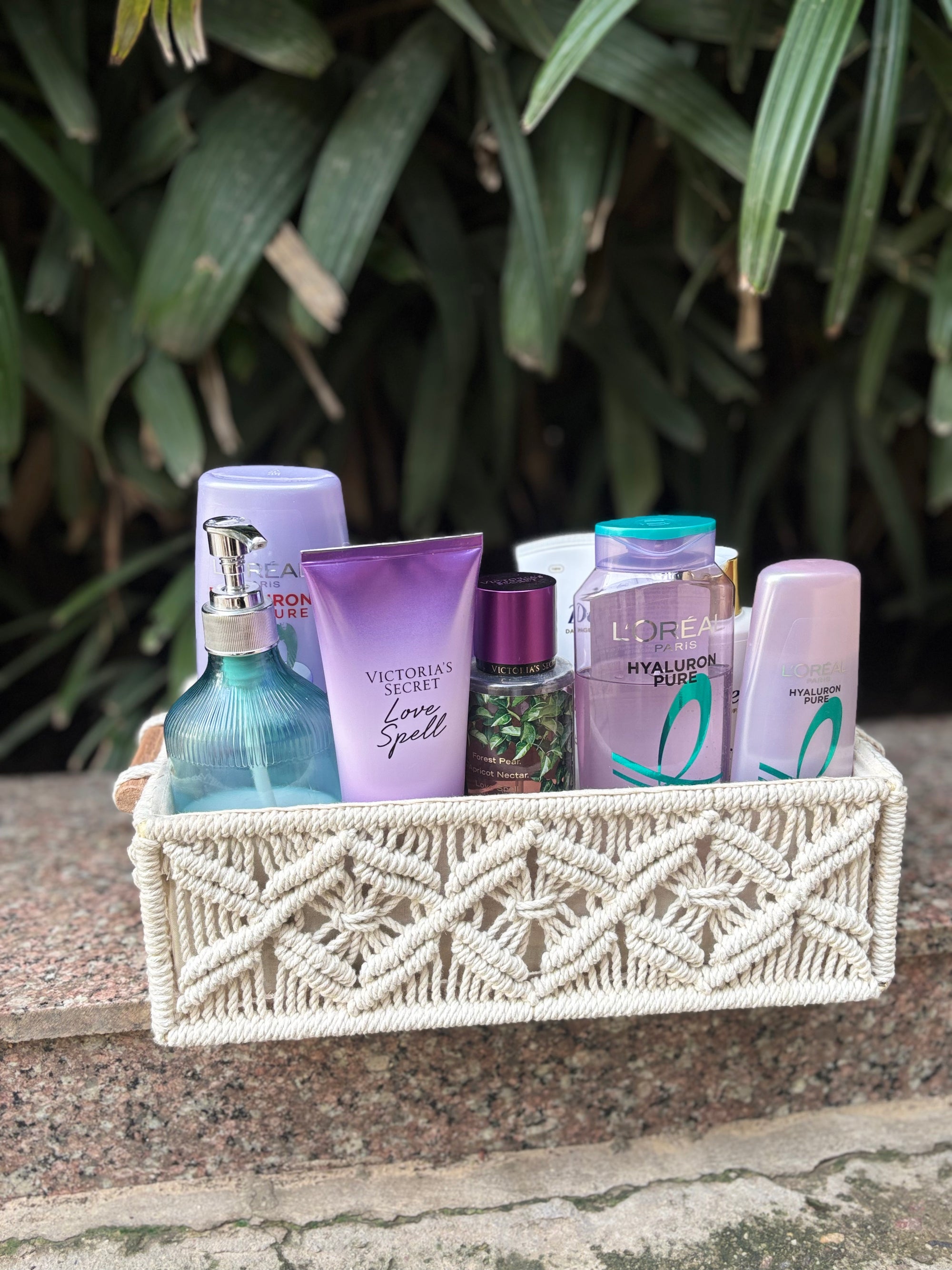 Handwoven Macramé Storage Baskets – Set of 1 - Beige